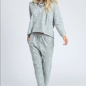 STORIA 2pc Grey STAR SWEATset SIZE Large